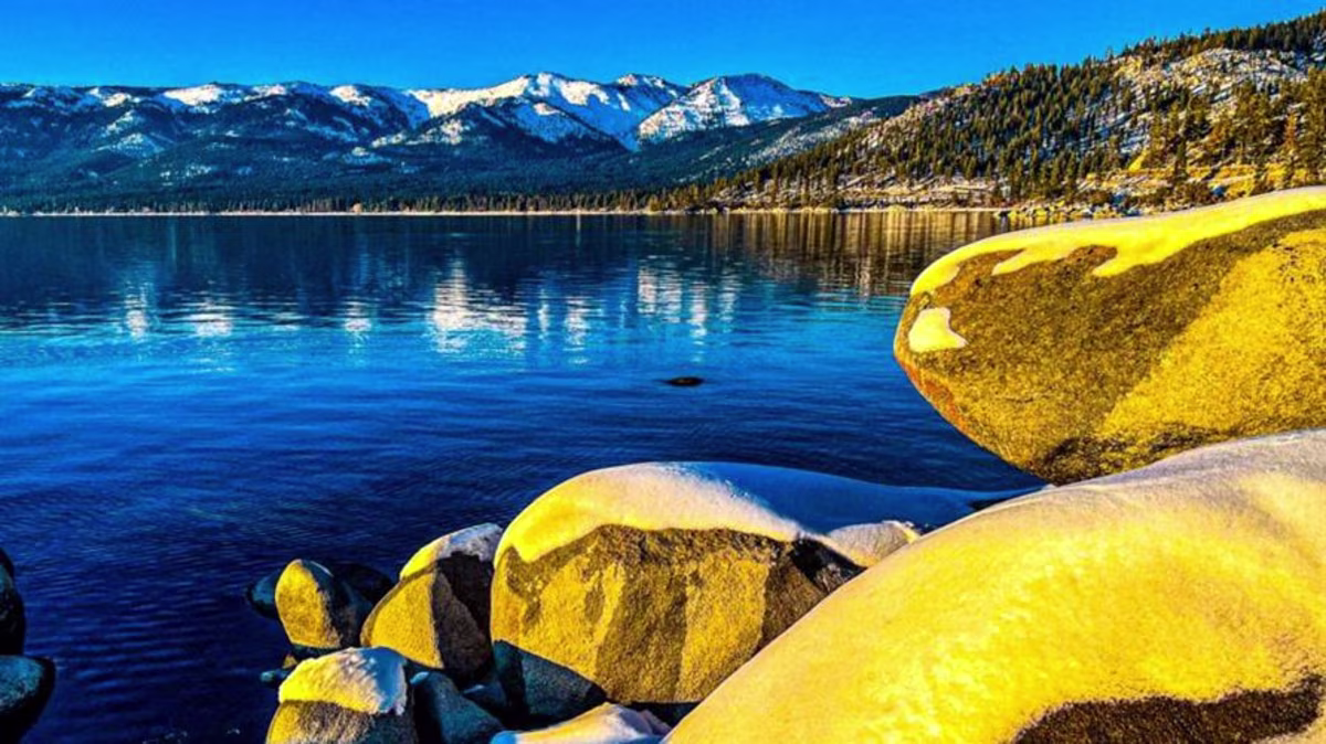 Riverside view at Lake Tahoe, California, near Hilton Vacation Club Lake Tahoe Resort