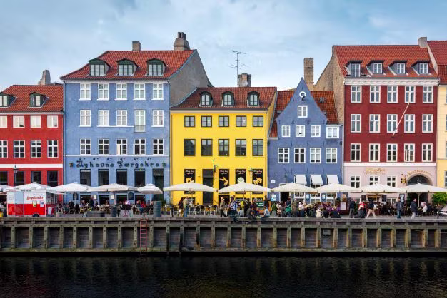 Colorful buildings in Nyhavn, Denmark