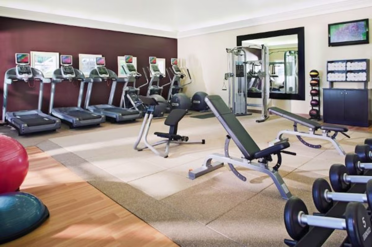 An example of a gym at a Hilton Grand Vacations resort